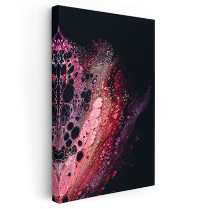 Kozmik Akış - Pembe Sıvı Kabarcıklar Kanvas Tablo