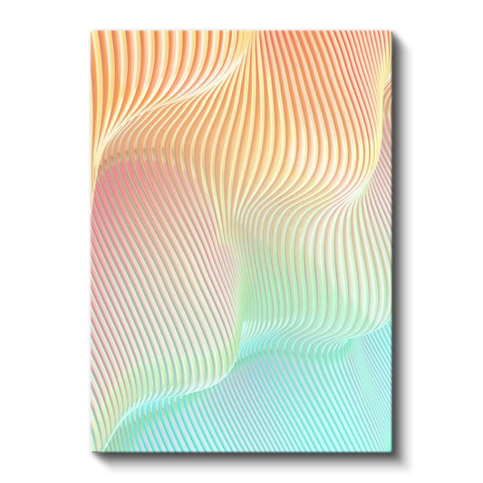 Pastel Dalgalar - Akışkan Çizgiler Kanvas Tablo