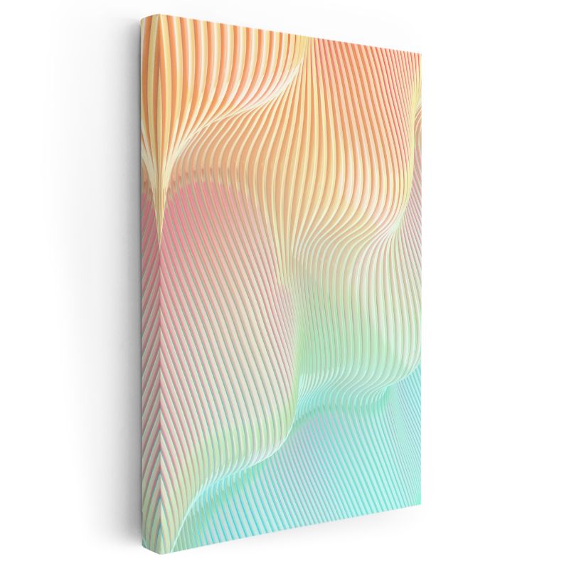 Pastel Dalgalar - Akışkan Çizgiler Kanvas Tablo