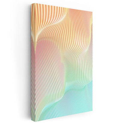Pastel Dalgalar - Akışkan Çizgiler Kanvas Tablo