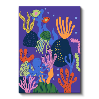Deniz Yaşamı - Renkli Mercan Resifi Kanvas Tablo