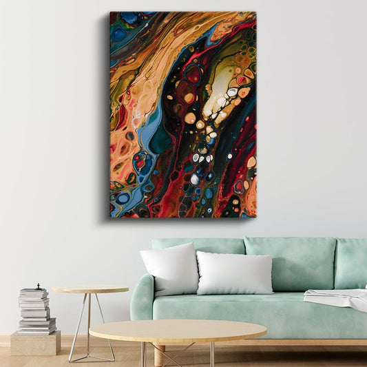 Sıvı Renkler - Akışkan Sanat Kompozisyonu Kanvas Tablo