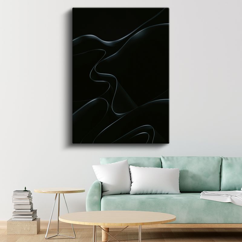 Siyah Minimalizm - Zarif Çizgilerin Dansı Kanvas Tablo