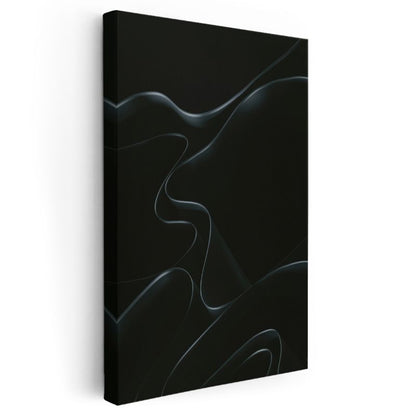 Siyah Minimalizm - Zarif Çizgilerin Dansı Kanvas Tablo