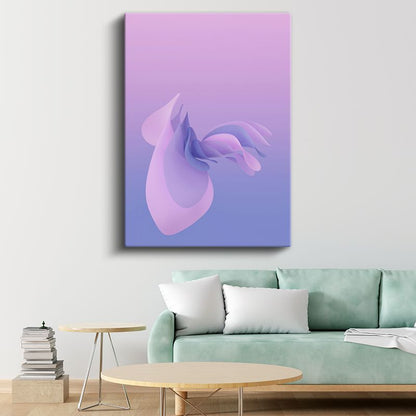 Mor Esinti - Yumuşak Geçişli Soyut Dalgalar Kanvas Tablo