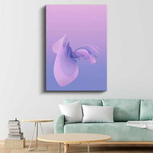 Mor Esinti - Yumuşak Geçişli Soyut Dalgalar Kanvas Tablo