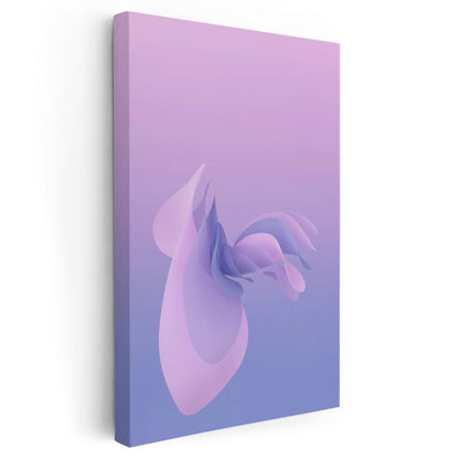 Mor Esinti - Yumuşak Geçişli Soyut Dalgalar Kanvas Tablo