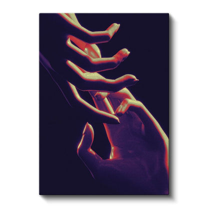 Neon Hareket - Karanlıkta Parlayan Eller Kanvas Tablo