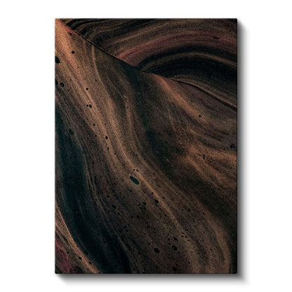 Toprak Dokusu - Kahverengi Akışkan Çizgiler Kanvas Tablo