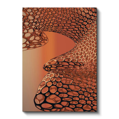Organik Hücreler - Bakır Tonlarında Akışkan Doku Kanvas Tablo