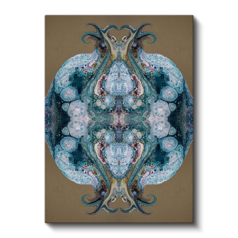 Simetrik Mandala - Turkuaz Tonlarında Mistik Denge Kanvas Tablo