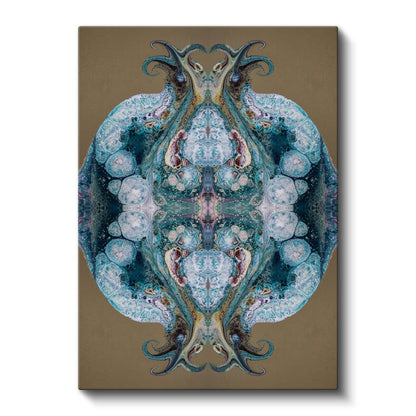 Simetrik Mandala - Turkuaz Tonlarında Mistik Denge Kanvas Tablo