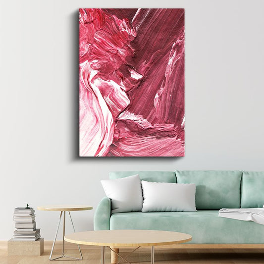 Kırmızı Dalgalar - Dinamik Fırça Darbeleri Soyut Kanvas Tablo