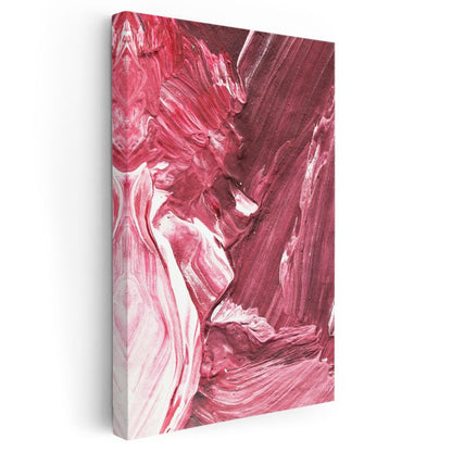 Kırmızı Dalgalar - Dinamik Fırça Darbeleri Soyut Kanvas Tablo