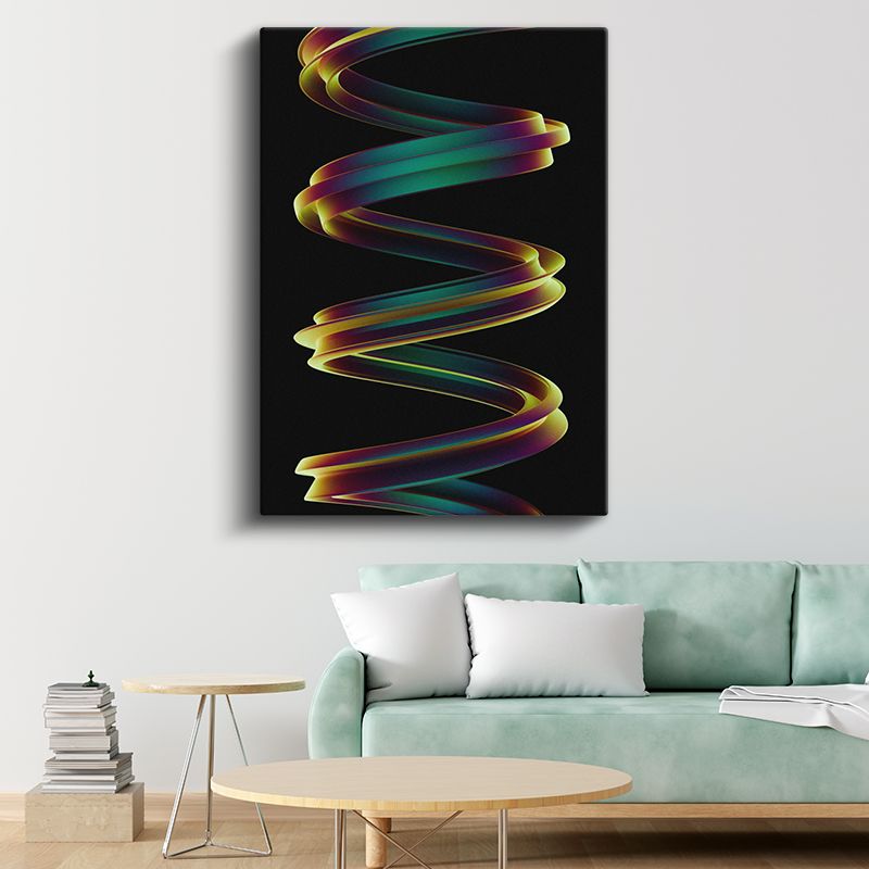 Sonsuz Dalga - Renkli Spiral Akış Dinamiği Kanvas Tablo