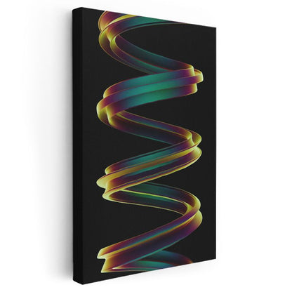 Sonsuz Dalga - Renkli Spiral Akış Dinamiği Kanvas Tablo