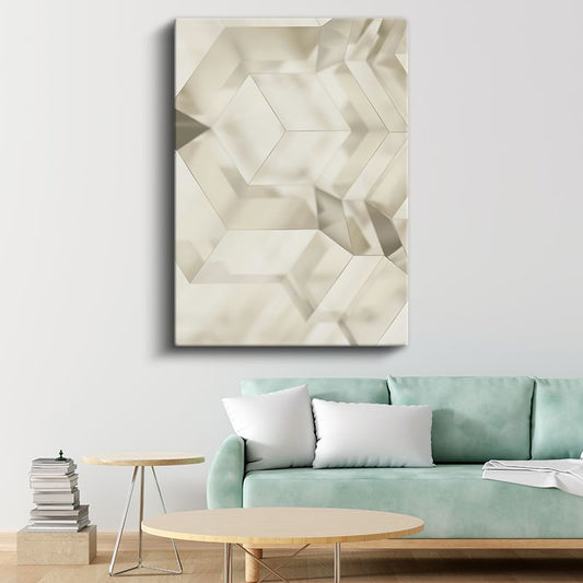 Boyutlar Arası - Minimalist Geometrik Altıgen Yapılar Kanvas Tablo