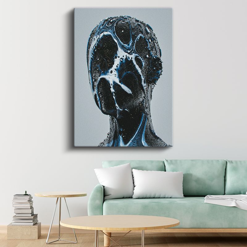 Akışkan Bilinç - Sıvı Görünümlü Soyut Portre Kanvas Tablo