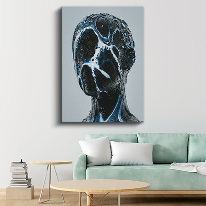 Akışkan Bilinç - Sıvı Görünümlü Soyut Portre Kanvas Tablo