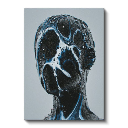 Akışkan Bilinç - Sıvı Görünümlü Soyut Portre Kanvas Tablo