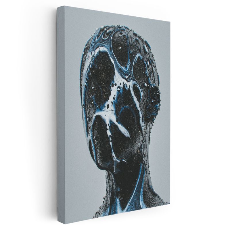 Akışkan Bilinç - Sıvı Görünümlü Soyut Portre Kanvas Tablo