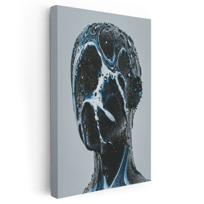 Akışkan Bilinç - Sıvı Görünümlü Soyut Portre Kanvas Tablo