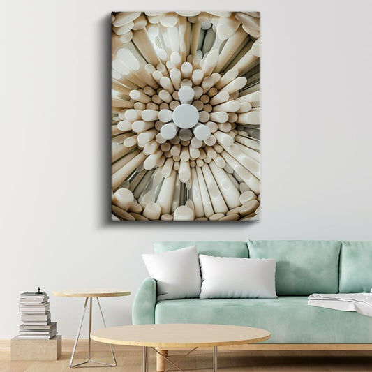 Sonsuzluk Merkezi - Üç Boyutlu Silindirik Formlar Kanvas Tablo