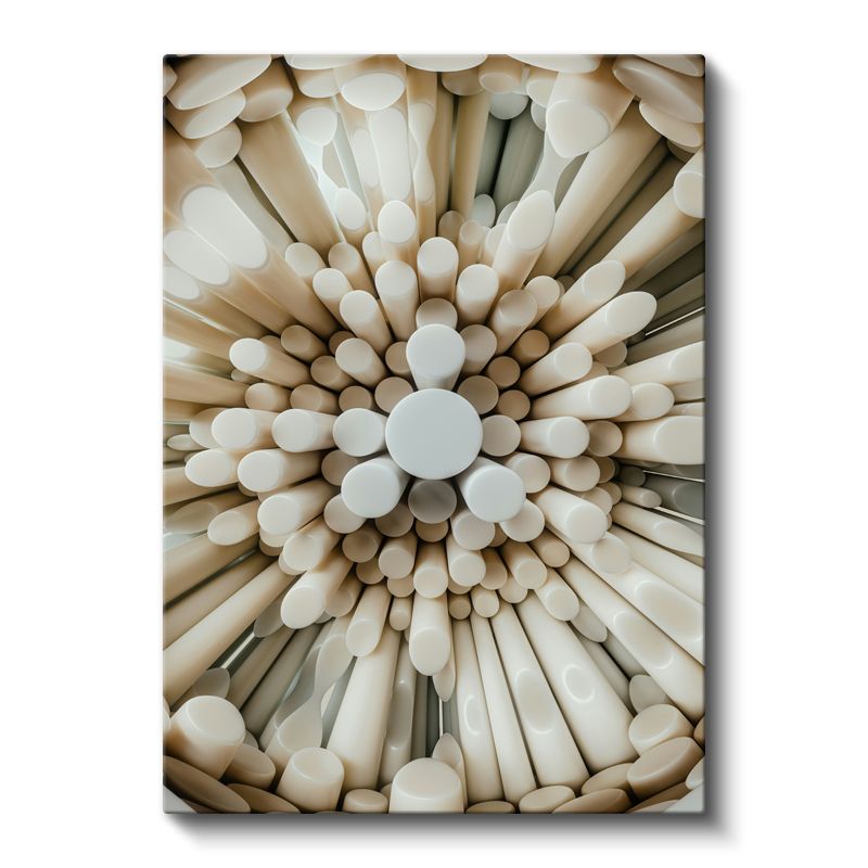 Sonsuzluk Merkezi - Üç Boyutlu Silindirik Formlar Kanvas Tablo