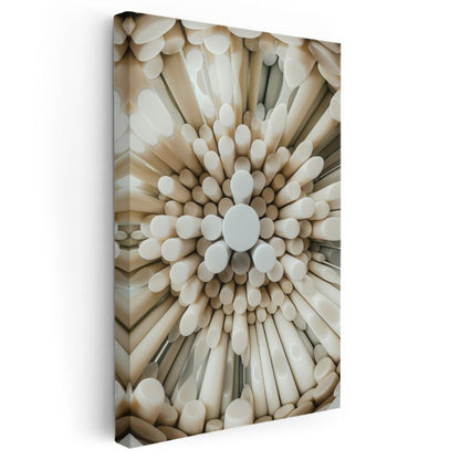 Sonsuzluk Merkezi - Üç Boyutlu Silindirik Formlar Kanvas Tablo