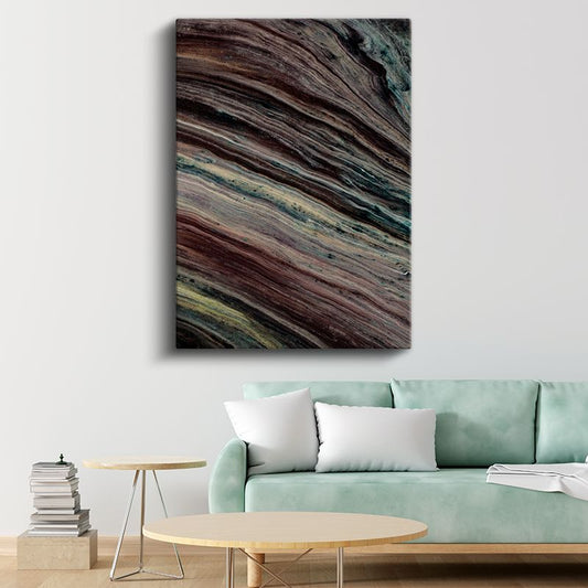 Doğanın Ritmi - Akışkan Dalgalı Çizgiler Kanvas Tablo