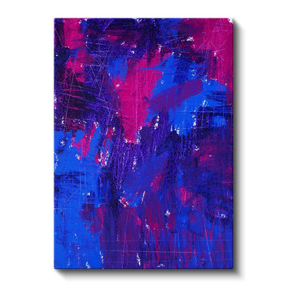 Duygu Patlaması - Mavi Pembe Soyut Fırça Darbeleri Kanvas Tablo