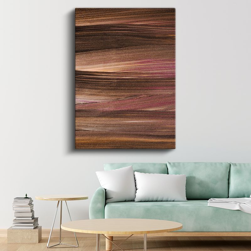 Toprak Soyutlaması - Yatay Akışlı Çizgiler Kanvas Tablo