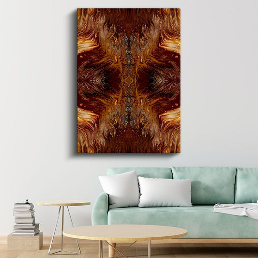 Altın Akış - Simetrik Mermer Desenleri Kanvas Tablo