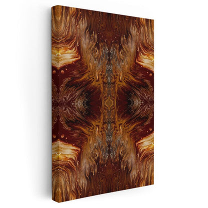 Altın Akış - Simetrik Mermer Desenleri Kanvas Tablo