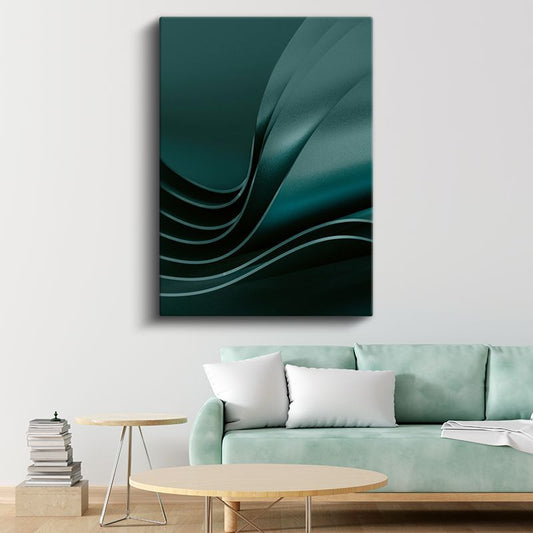 Zümrüt Akış - Dinamik Dalga Formları Kanvas Tablo