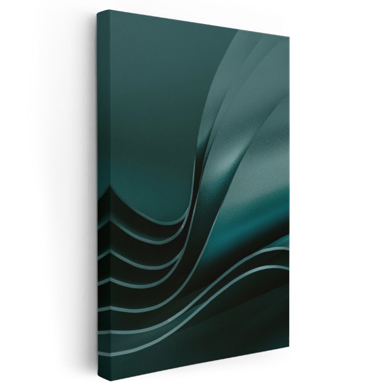 Zümrüt Akış - Dinamik Dalga Formları Kanvas Tablo