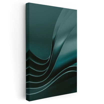 Zümrüt Akış - Dinamik Dalga Formları Kanvas Tablo