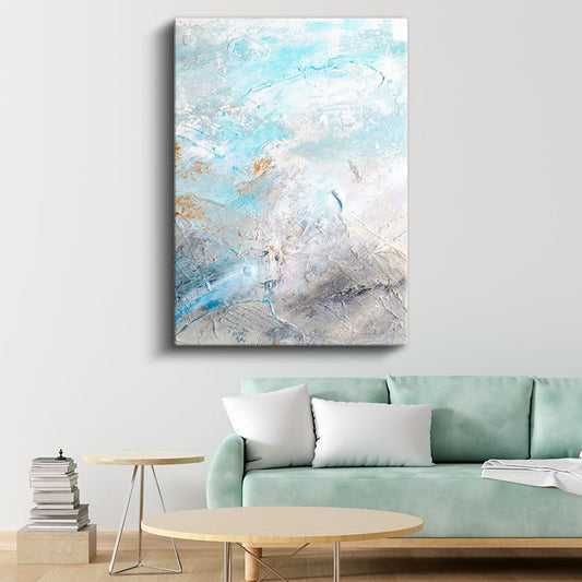 Mavi Serenat - Dokulu Fırça Darbeleri Kanvas Tablo