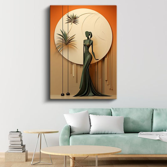 Geometrik Zarafet - Modern Figür Kompozisyonu Kanvas Tablo