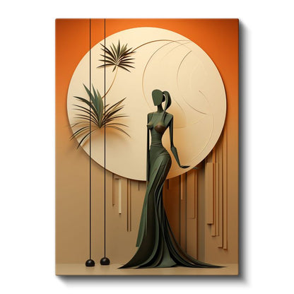 Geometrik Zarafet - Modern Figür Kompozisyonu Kanvas Tablo