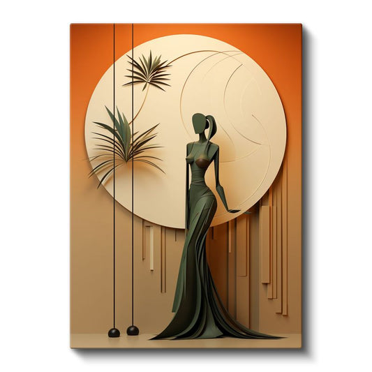 Geometrik Zarafet - Modern Figür Kompozisyonu Kanvas Tablo