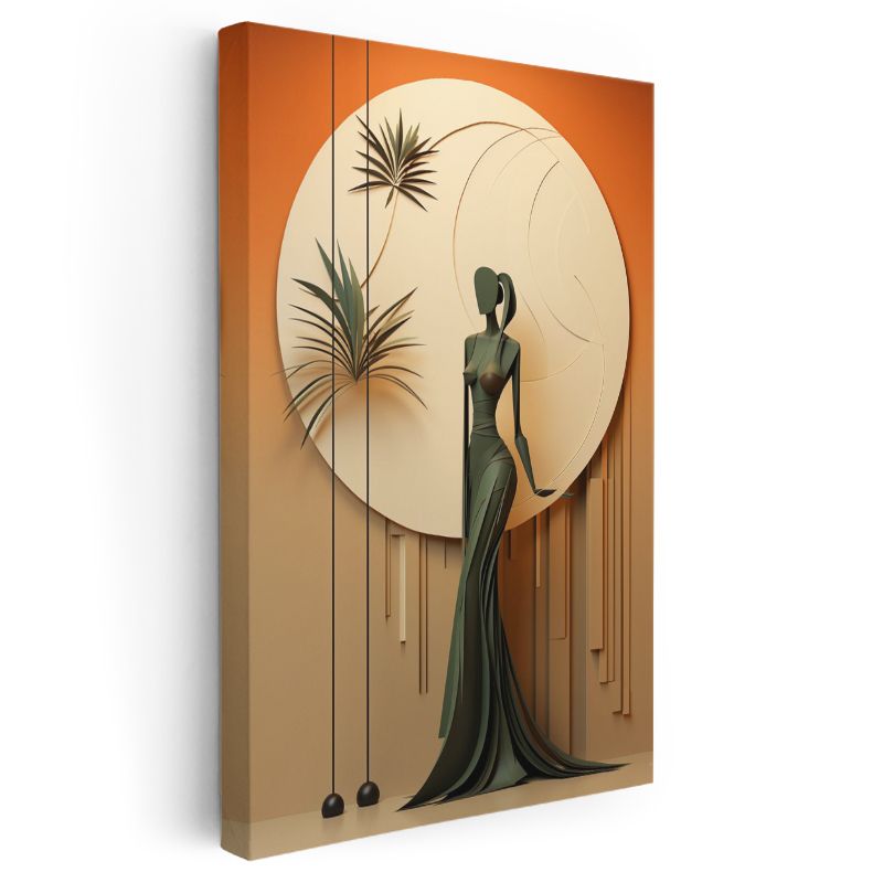 Geometrik Zarafet - Modern Figür Kompozisyonu Kanvas Tablo