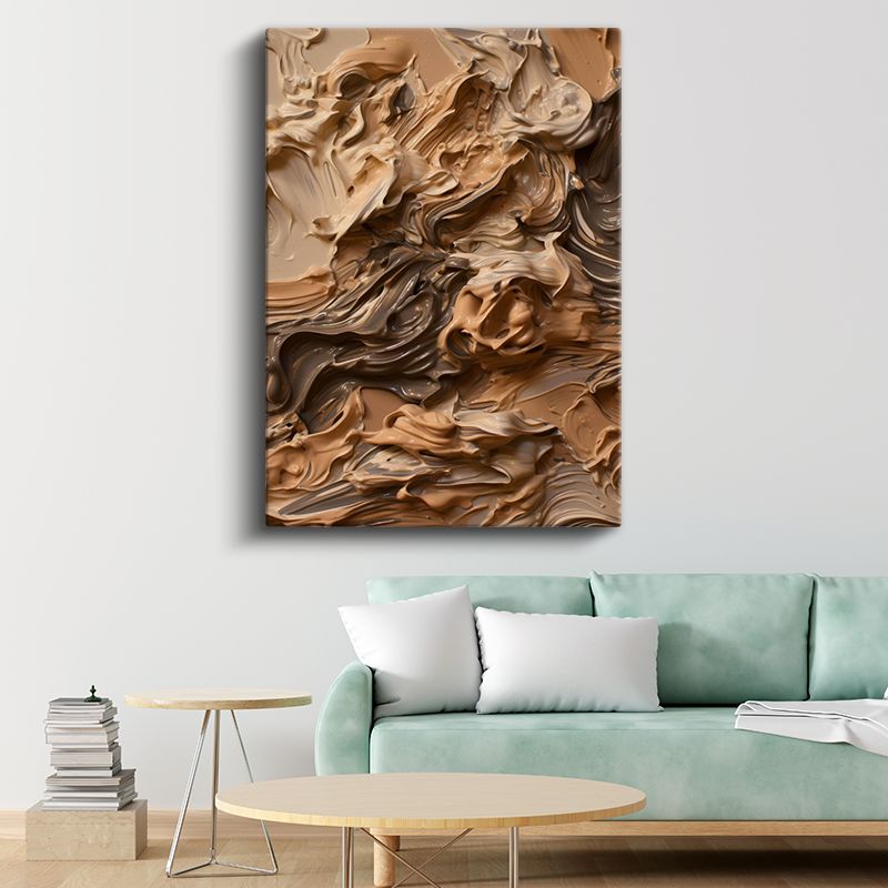 Karamel Doku - Ekspresif Boya Katmanları Kanvas Tablo