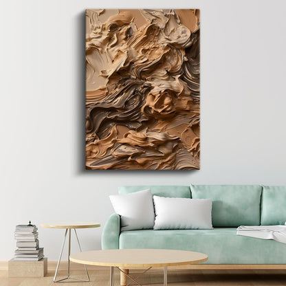 Karamel Doku - Ekspresif Boya Katmanları Kanvas Tablo