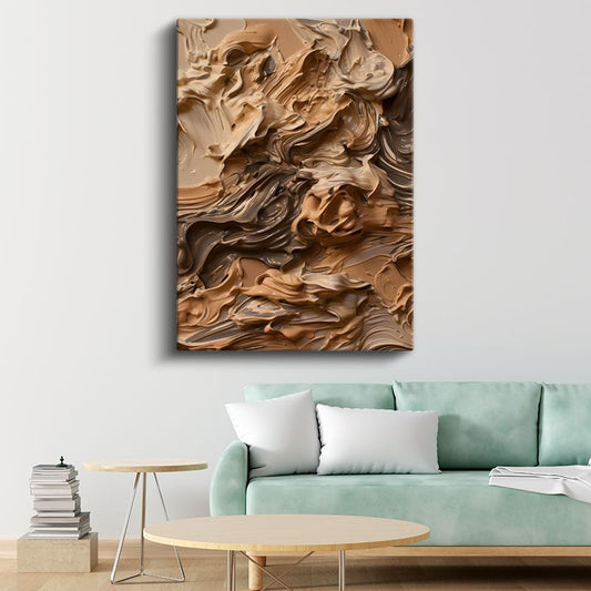 Karamel Doku - Ekspresif Boya Katmanları Kanvas Tablo