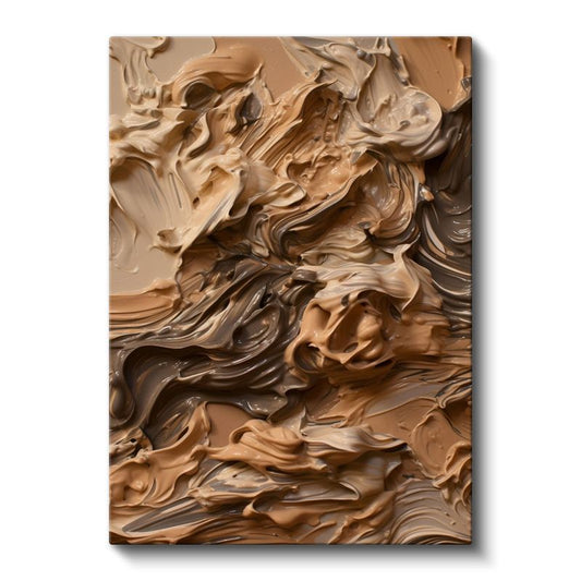 Karamel Doku - Ekspresif Boya Katmanları Kanvas Tablo