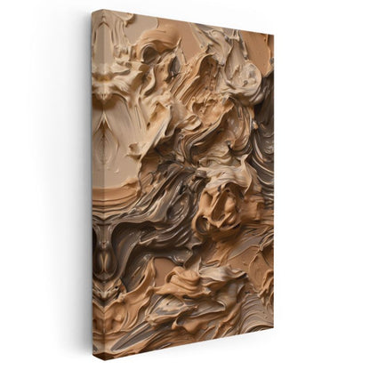 Karamel Doku - Ekspresif Boya Katmanları Kanvas Tablo