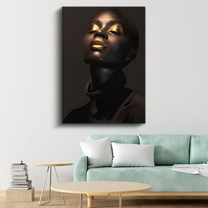 Altın Dokunuş - Dramatik Kontrast Portre Kanvas Tablo