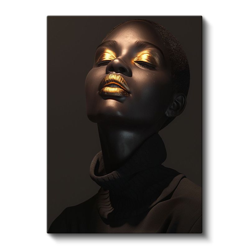 Altın Dokunuş - Dramatik Kontrast Portre Kanvas Tablo