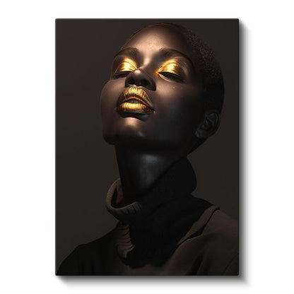 Altın Dokunuş - Dramatik Kontrast Portre Kanvas Tablo